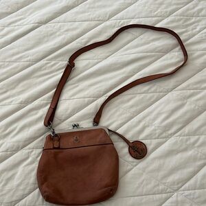 Harbour 2nd Crossbody brown soft leather kiss lock closure